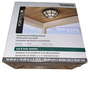 Portfolio 0398476 Decorative Outdoor Flush Mount Ceiling Fixture/Light 10.25 in